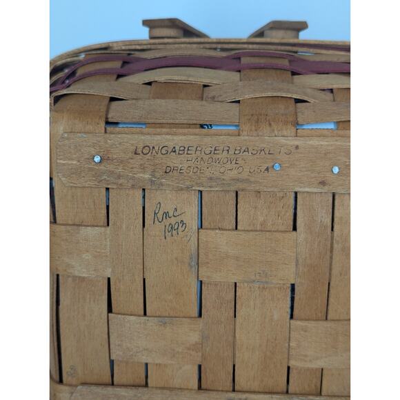 Vintage Longaberger 1993 Bayberry Basket Christmas Collection With Liner - Picture 8 of 12